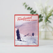  wintersport, Ski Finland Briefkaart (Staand voorkant)