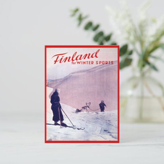 wintersport, Ski Finland Briefkaart (Staand voorkant)