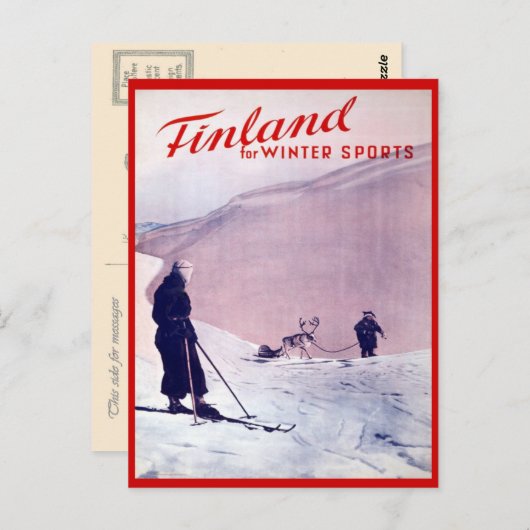 wintersport, Ski Finland Briefkaart (Voorkant / Achterkant)