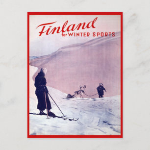 wintersport, Ski Finland Briefkaart