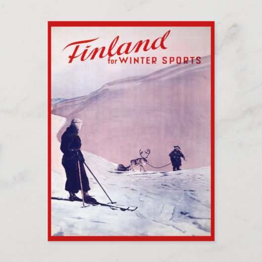  wintersport, Ski Finland Briefkaart (Voorkant)