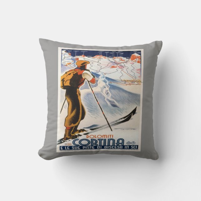  wintersport, Ski Italië, Cortina d'Ampezzo Kussen (Voorkant)