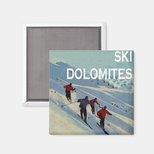 wintersport, Ski Italië, Dolomieten Magneet (Voorkant / Achterkant)