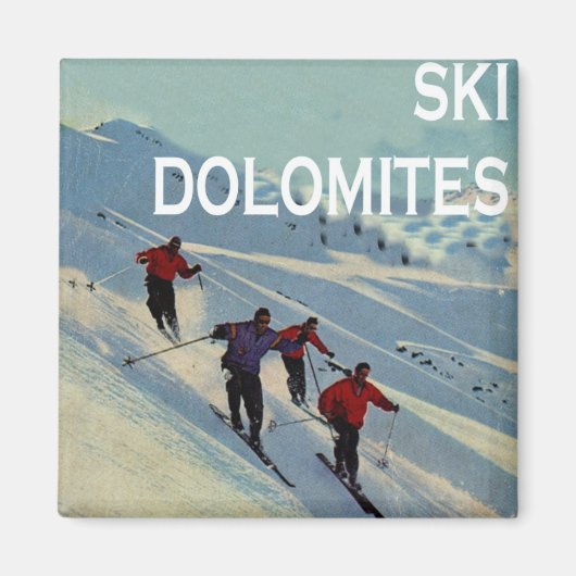  wintersport, Ski Italië, Dolomieten Magneet (Voorkant)