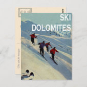wintersport, Ski Italië, Dolomites Briefkaart (Voorkant / Achterkant)