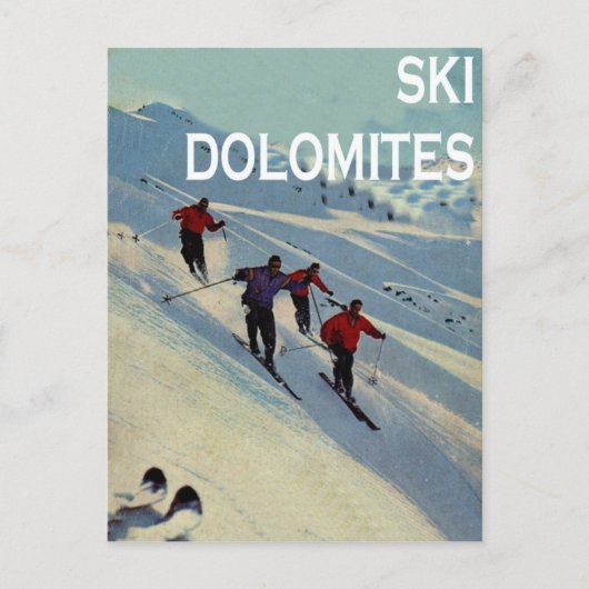 wintersport, Ski Italië, Dolomites Briefkaart (Voorkant)