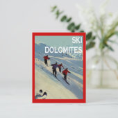  wintersport, Ski Italië, Dolomites Briefkaart (Staand voorkant)