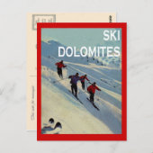  wintersport, Ski Italië, Dolomites Briefkaart (Voorkant / Achterkant)