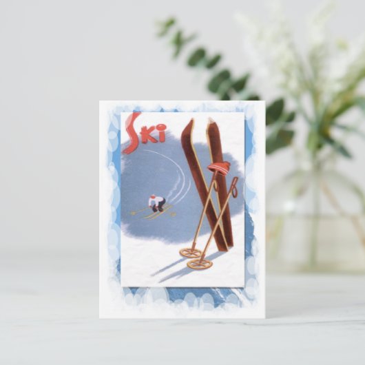  Wintersport - Ski kit Briefkaart (Staand voorkant)