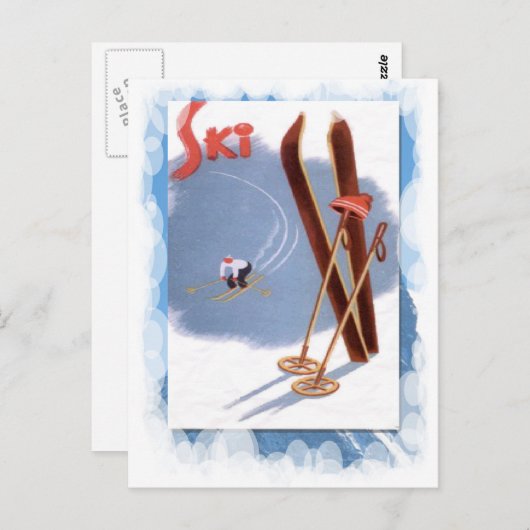  Wintersport - Ski kit Briefkaart (Voorkant / Achterkant)