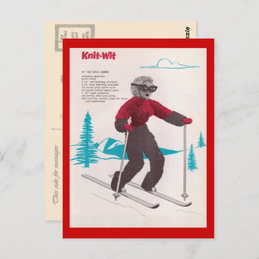 wintersport, Ski Knit-met Briefkaart (Voorkant / Achterkant)