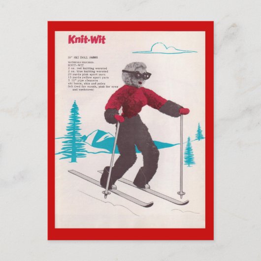  wintersport, Ski Knit-met Briefkaart (Voorkant)