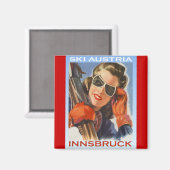 wintersport, Ski Oostenrijk, Innsbruck Magneet (Voorkant / Achterkant)