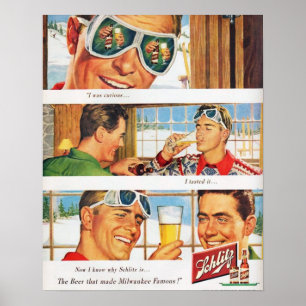 wintersport Ski Schlilz bier Poster