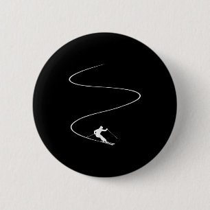 Wintersport Ski Vakanties - Skioord Skiën Skie Ronde Button 5,7 Cm