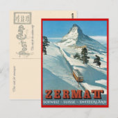 wintersport, Ski Zermatt, Zwitserland Briefkaart (Voorkant / Achterkant)