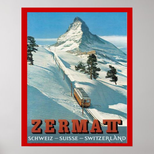 Wintersport, Ski Zwitserland, Zermatt Poster (Voorkant)