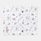 Wintersport Skiën Hockey Custom Holiday Fleece Deken (Voorkant (Horizontaal))