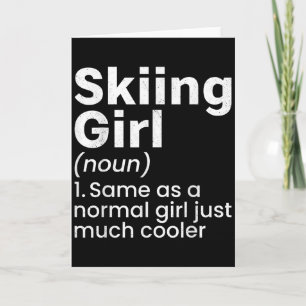 Wintersport Skiën Meisjes Grappige Definitie Spele Kaart