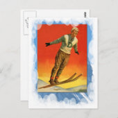  wintersport - skijumper briefkaart (Voorkant / Achterkant)