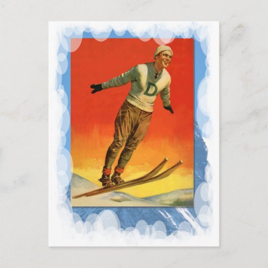  wintersport - skijumper briefkaart (Voorkant)