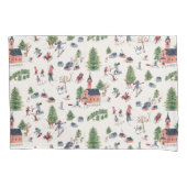 Wintersport skilandschap, alover print kussensloop (Voorkant)