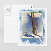  wintersport - Skis en hellingen Briefkaart (Voorkant / Achterkant)