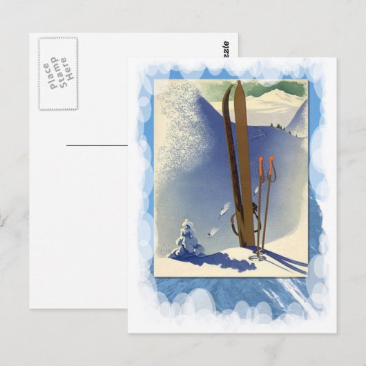  wintersport - Skis en hellingen Briefkaart (Voorkant / Achterkant)