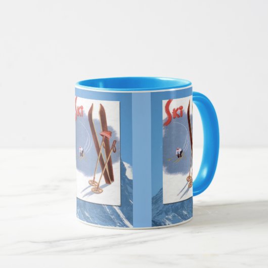 Wintersport - skisporten mok (Voorkant rechts)