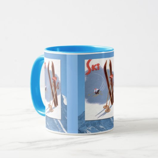 Wintersport - skisporten mok (Voorkant links)