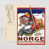  wintersport, Skisports Ski Noorwegen Briefkaart (Voorkant / Achterkant)