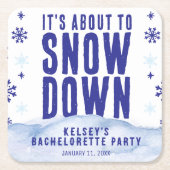 Wintersport Sneeuw Sneeuwvlok Bachelorette Feestje Kartonnen Onderzetters (Voorkant)