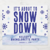 Wintersport Sneeuw Sneeuwvlok Bachelorette-feestje Sparkling Wijnetiket (Enkel label)