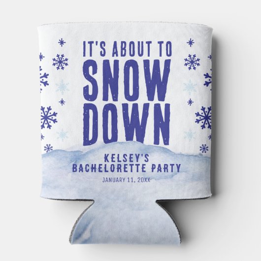 Wintersport Sneeuw Sneeuwvlok vrijgezellenfeest Blikjeskoeler (Achterkant)