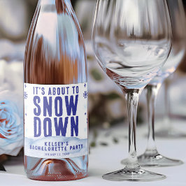 Wintersport Sneeuw Sneeuwvlok Vrijgezellenfeest Sparkling Wijnetiket