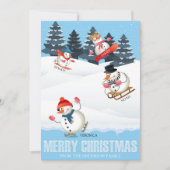 Wintersport Snowmen Illustratie Kerstmis (Voorkant)
