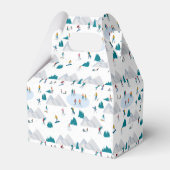 Wintersport Vakantie Fun Pattern Bedankdoosjes (Achterkant)