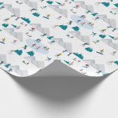 Wintersport Vakantie Fun Pattern Cadeaupapier (Hoek)