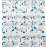 Wintersport Vakantie Fun Pattern Douchegordijn