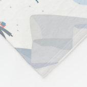 Wintersport Vakantie Fun Pattern Fleece Deken (Hoek)