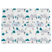 Wintersport Vakantie Fun Pattern Groot Cadeauzakje (Voorkant)