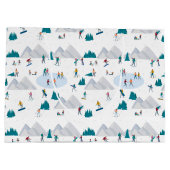 Wintersport Vakantie Fun Pattern Groot Cadeauzakje (Achterkant)