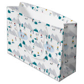 Wintersport Vakantie Fun Pattern Groot Cadeauzakje (Achterkant Gekanteld)