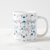 Wintersport Vakantie Fun Pattern Grote Koffiekop (Rechts)