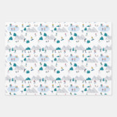 Wintersport Vakantie Fun Pattern Inpakpapier Vel (Voorkant 3)