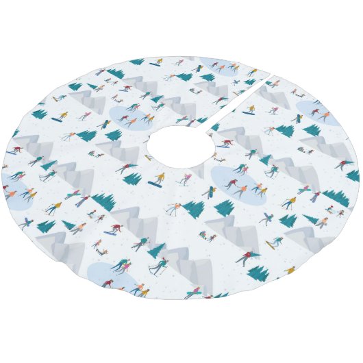 Wintersport Vakantie Fun Pattern Kerstboom Rok (Gekanteld)