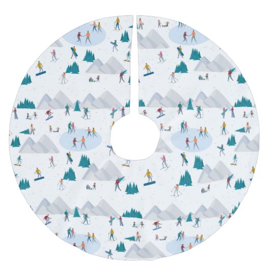 Wintersport Vakantie Fun Pattern Kerstboom Rok (Voorkant)