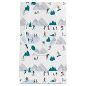 Wintersport Vakantie Fun Pattern Klein Cadeauzakje (Voorkant)