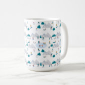 Wintersport Vakantie Fun Pattern Koffiemok (Voorkant rechts)