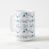 Wintersport Vakantie Fun Pattern Koffiemok (Voorkant links)